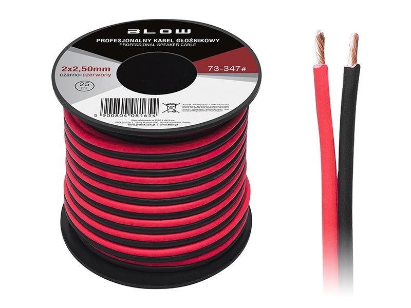 2 x 2.50 mm zwart/rood op rol 25 meter 2-aderige kabel voor ledstrips 2 x 2.50 mm zwart/rood op rol 25 meter 2-aderige kabel voor ledstrips